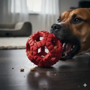 A tough, textured rubber chew toy designed for aggressive chewers and dental health.