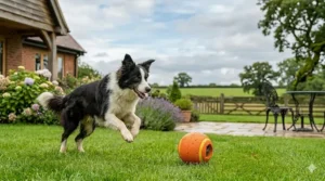 Illustration of the recessed squeaker mechanism designed to stay functional and safe even for aggressive chewers.