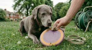 A wipeable, easy-clean soft rubber frisbee, essential for maintaining hygiene after park play.