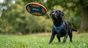 A flexible, natural rubber dog frisbee showing its contoured grip and tear-resistant texture.
