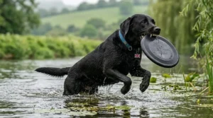 Alt text for image 5: A bright, high-visibility frisbee making it easy for owners to spot the toy in long grass during low light.