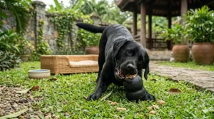 Medium KONG Classic treat-dispensing toy, suitable for dogs weighing 7kg to 16kg.