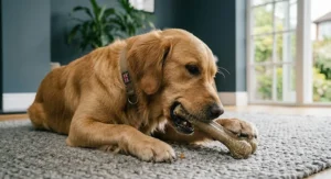A size guide showing different nylon bone options for various dog breeds.