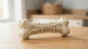 Textured nylon dental chew bone for canine oral health