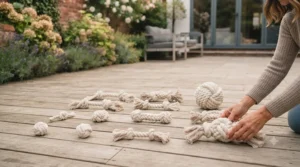 A selection of different sized and textured rope toys, illustrating the importance of choosing the correct size for the dog breed.
