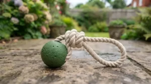 Interactive cotton rope ball toy perfect for outdoor fetch and retrieving.