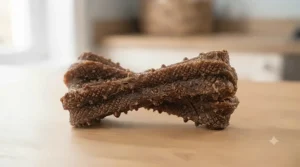 Beef-flavoured twisted dental chew stick for effective cleaning