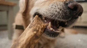 Non-toxic, splinter-resistant olive wood dog chew for safe play.