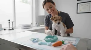 A chilled puppy chew toy sitting on a cooling mat to help pets stay comfortable during warm British summer days.