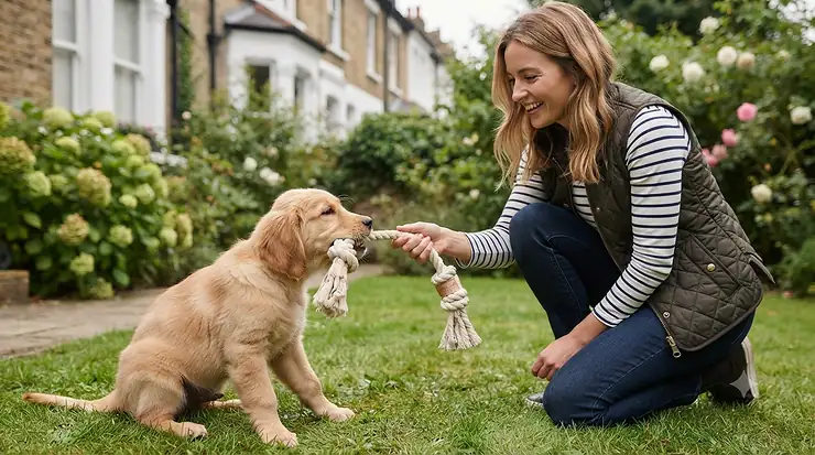 Selection of safe, non-toxic cotton rope tug toys suitable for puppies available in the UK cotton rope tug for puppies