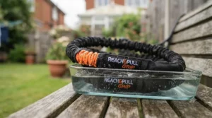 Weather-resistant and durable materials used to build a reliable bungee rope tug for tug of war.
