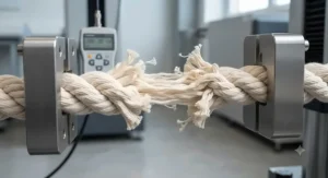 Demonstrating the heavy-duty tensile strength of a 3-knot rope tug during a play session.